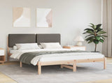 Bed Frame with Upholstered Headboard Taupe 150 x 200 cm 877902