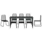 Garden Dining Set 9 pcs Black Powder-Coated Steel 3379393