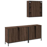ZNTS 3 Piece Bathroom Cabinet Set Brown Oak Engineered Wood 3214734