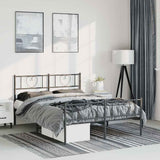 Metal Bed Frame without Mattress with Footboard Black 150x200cm 355483