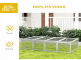 Wooden Rabbit Hutch Cage 6ft with Wire Mesh, Openable Roof, Play Space for Outdoor, Grey T3398P350031