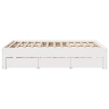 Bed Frame without Mattress with Drawers White 140x200 cm Solid Wood Pine 3308805