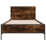 Bed Frame without Mattress Smoked Oak 75x190 cm Small Single 845559