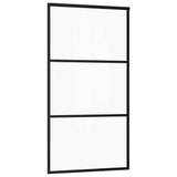 Sliding Door with Hardware Set Black 102x205 cm ESG Glass 3375923