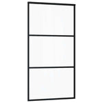 Sliding Door with Hardware Set Black 102x205 cm ESG Glass 3375923