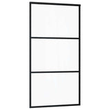 Sliding Door with Hardware Set Black 102x205 cm ESG Glass 3375923