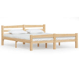 Bed Frame Natural wood Solid pinewood and plywood Double Durable 322065