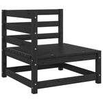 3 Piece Garden Lounge Set Black Solid Wood Pine 805704