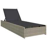 Sun Lounger Reclining Beige 200.5 x 70 x 75 cm Poly Rattan 42004127