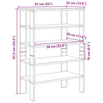 ZNTS Shoe Rack Concrete Grey 61x32x87.5 cm Engineered Wood 859854