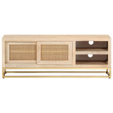 TV Cabinet 110x30x40 cm Solid Wood Mango and Iron 372022