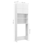 ZNTS Washing Machine Cabinet White 64x25.5x190 cm Engineered Wood 800027