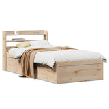 Bed Frame with Headboard 90x190 cm Single Solid Wood Pine 3307104