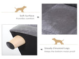 Dog Sofa Bed for Small-Sized Dogs, Elevated Pet Chair PU Cover, Soft Cushion, Cat Couch Lounger T3398P349669