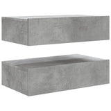 TV Cabinets with LED Lights 2 pcs Concrete Grey 60x35x15.5 cm 842893