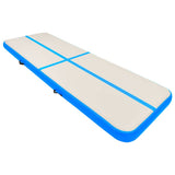 Inflatable Gymnastics Mat with Pump 500x100x20 cm PVC Blue 92683