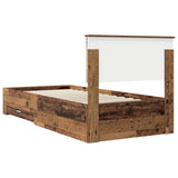 Bed Frame with Headboard Old Wood 90 x 200 cm Engineered Wood 3410947