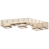 12 Piece Garden Sofa Set Solid Wood Pine 3299651