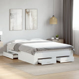 Bed Frame with Drawers without Mattress White 120x190 cm Small Double 3280412