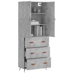 Highboard Concrete Grey 69.5x34x180 cm Engineered Wood 3195823