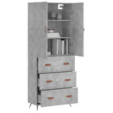 Highboard Concrete Grey 69.5x34x180 cm Engineered Wood 3195823