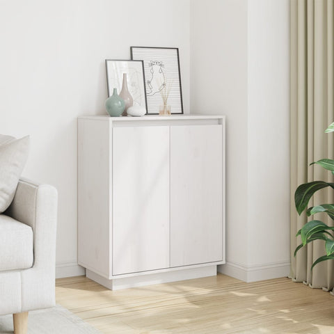 Sideboard White 60x34x75 cm Solid Wood Pine 813346