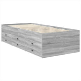 Daybed Manual Grey Sonoma and Black 90 x 190 cm Engineered Wood 3408527
