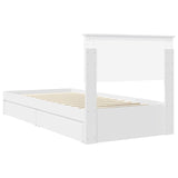 Storage Bed with Headboard White 90 x 200 cm Engineered Wood 3410833