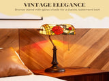 Tiffany-Style Rose and Butterfly Table Lamp - Multi T3398P425295