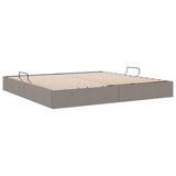 Storage Bed with Mattress Taupe 200 x 200 cm Fabric 3370037