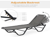 Sun Lounger Relaxed Recliner with 5-Position Adjustable Backrest Aluminium Frame for Pool, Sun T3398P318857