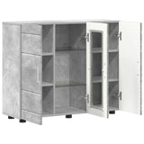 Wooden Cabinet with Storage Concrete Grey 88.5 x 30.5 x 73 cm 880304