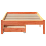 Bed Frame without Mattress Wax Brown 90x190 cm Single Solid Wood Pine 3301447