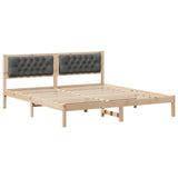 Bed Frame with Headboard Dark Grey 160 x 200 cm Solid Pine Wood 878175