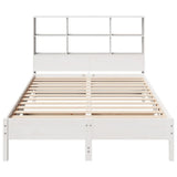 Bookcase Bed without Mattress White 120x190 cm Small Double Solid Wood Pine 3322889