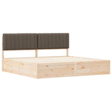 Bed Frame with Upholstered Headboard Taupe 200 x 200 cm 3398212