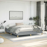 Bed Frame without Mattress Light Grey 193x203 cm King Fabric 347209