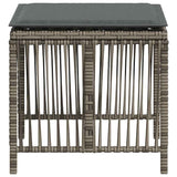 Garden Stools with Cushions 4 pcs Grey 41x41x36 cm Poly Rattan 365057