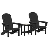 Garden Chair 3 pcs Black Polyethylene 3335832