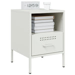 ZNTS Bedside Cabinets 2 pcs White 36x39x50.5 cm Steel 843065