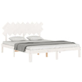 Bed Frame without Mattress White 160x200 cm Solid Wood Pine 3193737