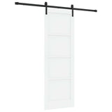 Sliding Door 73.5 x 211 cm Engineered Wood White and Black 3449900