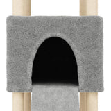 Cat Tree with Sisal Scratching Posts Light Grey 153 cm 172116