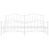 Metal Bed Frame without Mattress with Footboard White 193x203cm 373862