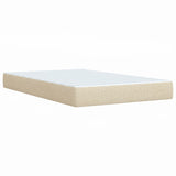 Box Spring Bed with Mattress Cream 120x200 cm Fabric 3285371