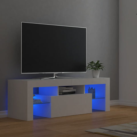 TV Cabinet with LED Lights White 120x35x40 cm 804346