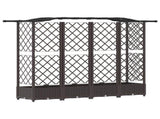 Raised Bed with Trellis and Roof Brown 203.5 x 40 x 125 cm PP 42032511