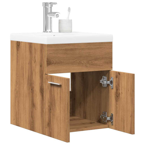 ZNTS 2 Piece Bathroom Furniture Set Artisan Oak Engineered Wood 3328582