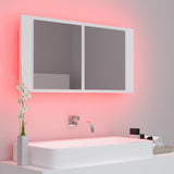LED Bathroom Mirror Cabinet White 90x12x45 cm Acrylic 804972