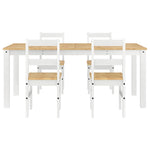 ZNTS 5 Piece Dining Set Panama White Solid Wood Pine 3345190